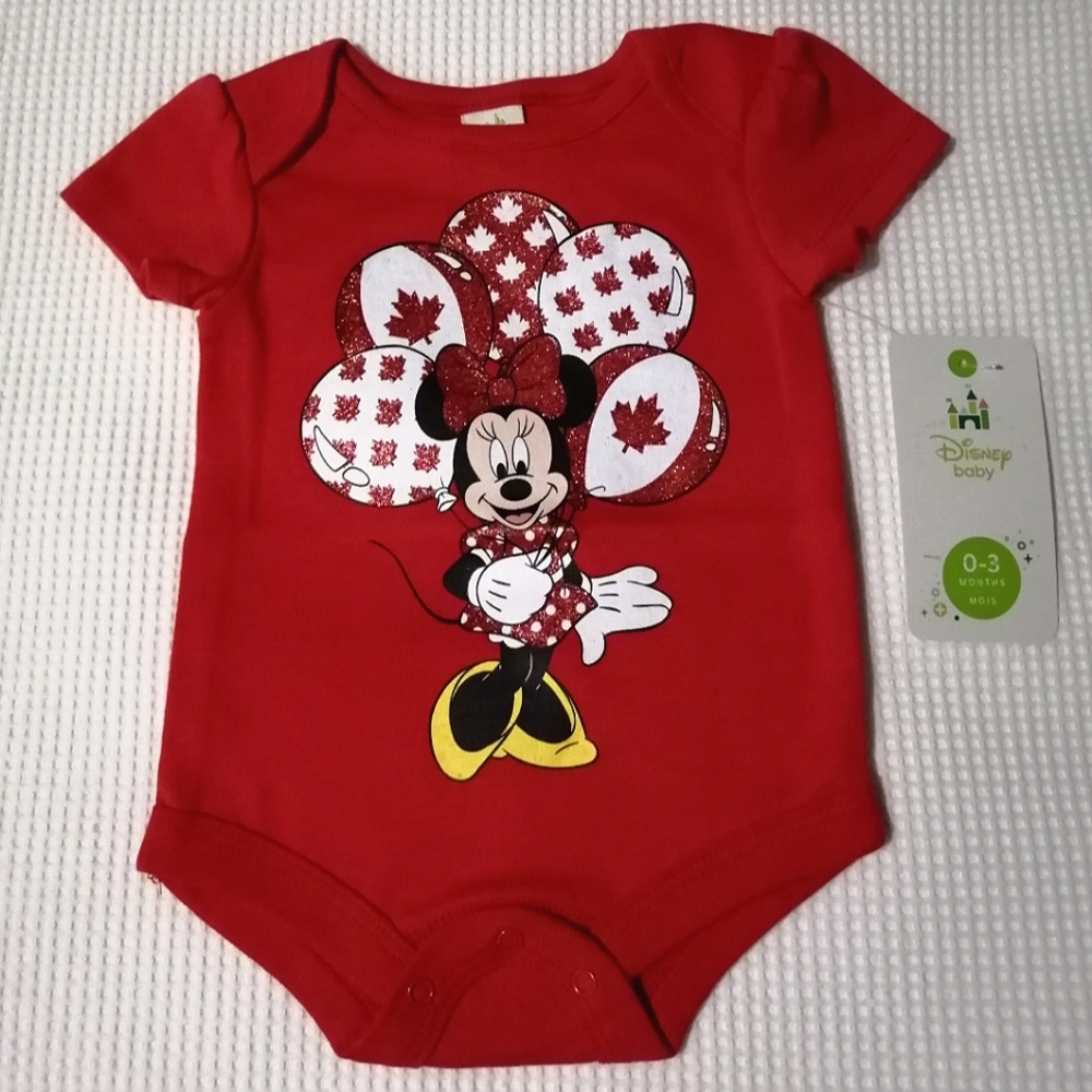 🔥SALE🔥 Disney Minnie Mouse Baby Girls Onesie NWT Sz 0-3M, 3-6M, 6-12M,12-18M